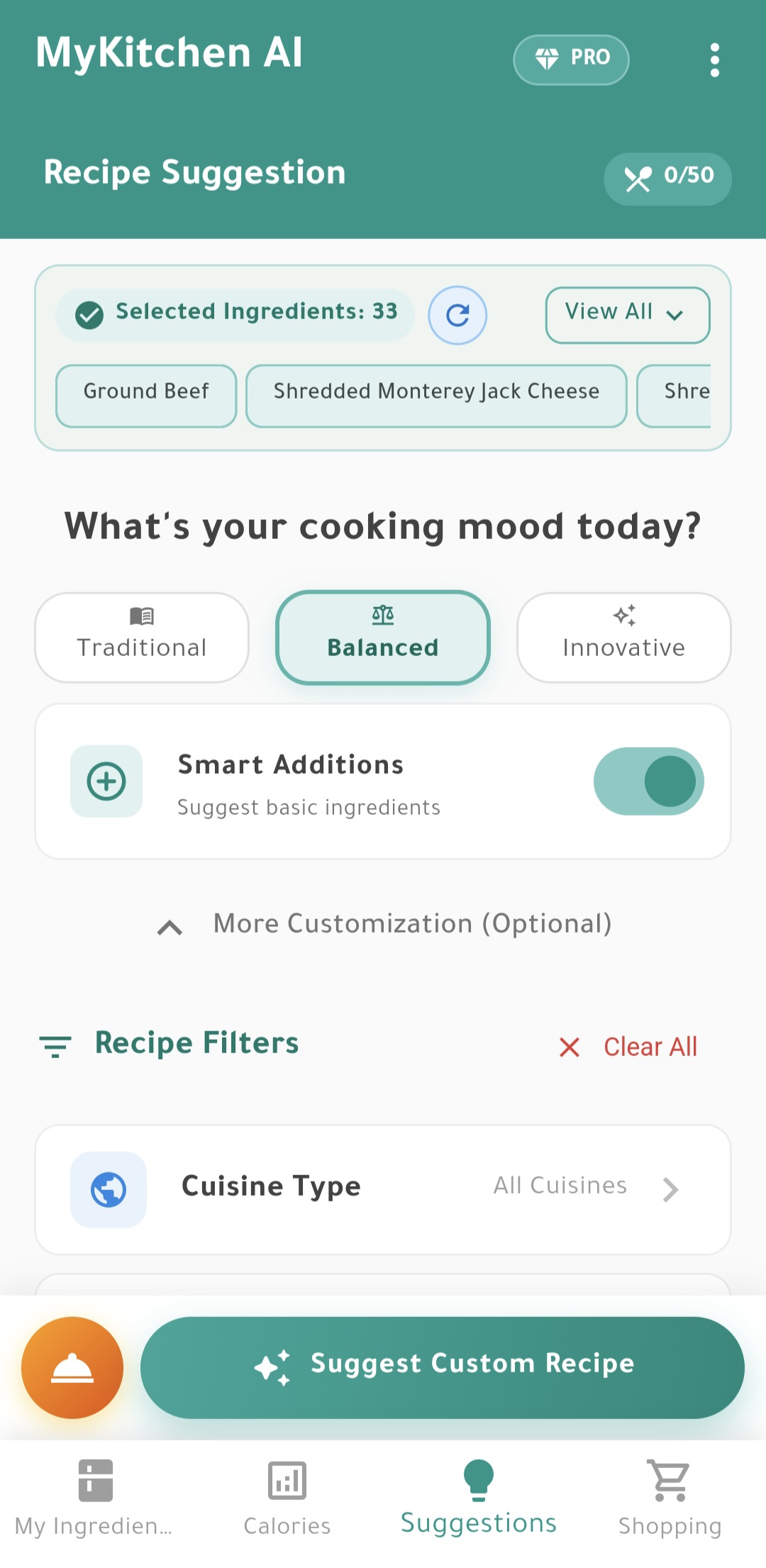 MyKitchen AI App Screenshot